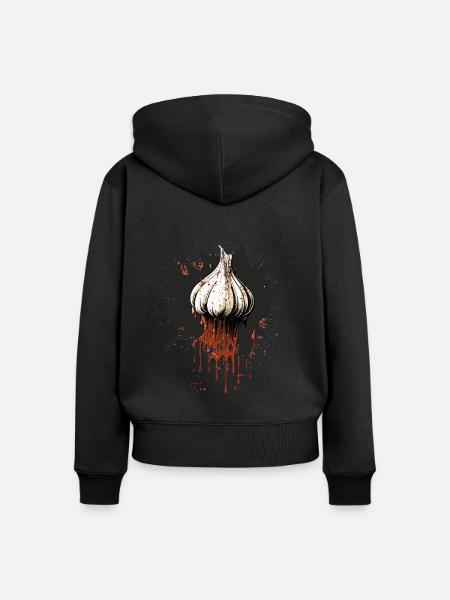Knoblauch - Frauen Premium Bio Zip Hoodie - Schwarz