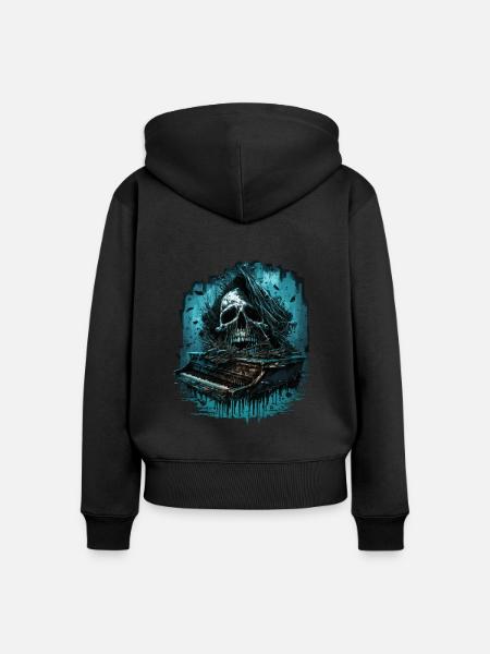 Horrorklavier - Frauen Premium Bio Zip Hoodie - Schwarz