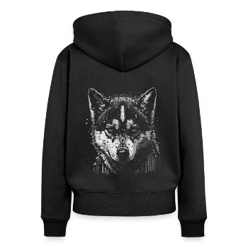 Husky puppy - Women's Premium Organic Zip Hoodie - black - Back - Julia (174cm)