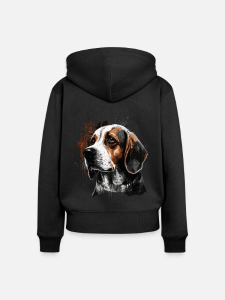 Beagle Hund - Frauen Premium Bio Zip Hoodie - Schwarz