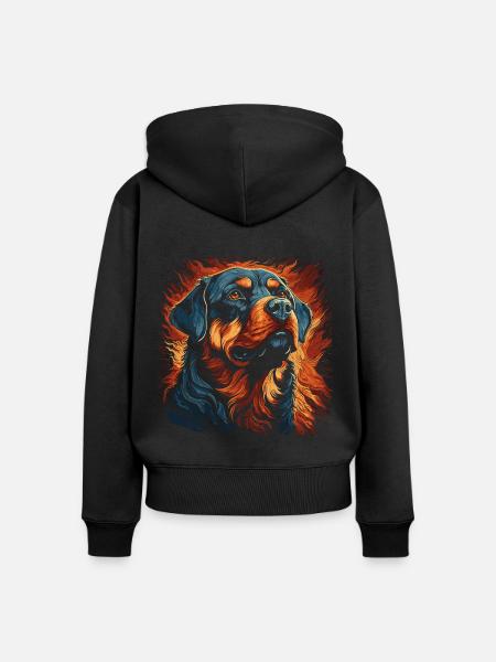 Rottweiler Hund - Frauen Premium Bio Zip Hoodie - Schwarz