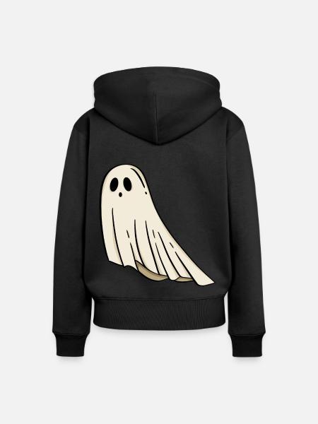 Geist Halloween - Frauen Premium Bio Zip Hoodie - Schwarz