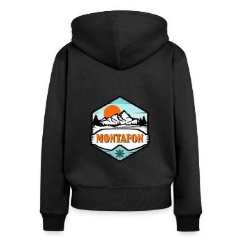 Montafon - Sweat à capuche zippé Premium bio Femme - noir - Dos - Julia (174cm)