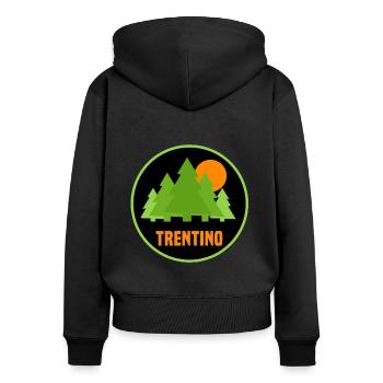 Trentin - Sweat à capuche zippé Premium bio Femme - noir - Dos - Julia (174cm)