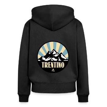 Trentin - Sweat à capuche zippé Premium bio Femme - noir - Dos - Julia (174cm)