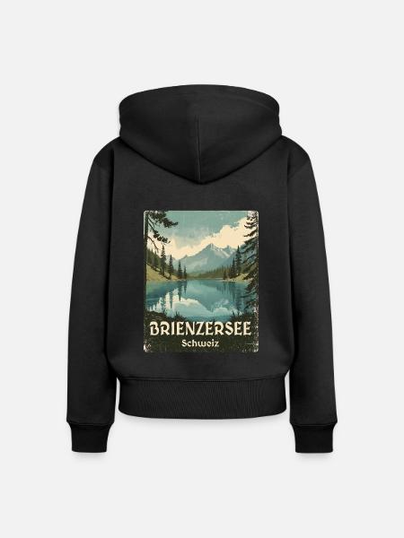 Brienzersee - Frauen Premium Bio Zip Hoodie - Schwarz