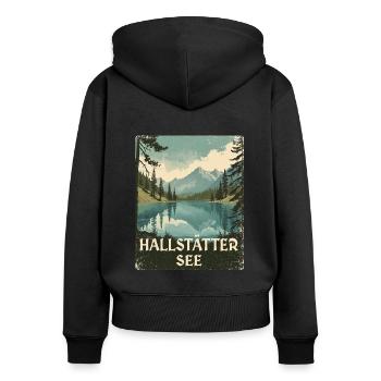 Lake Hallstaetter - Women's Premium Organic Zip Hoodie - black - Back - Julia (174cm)