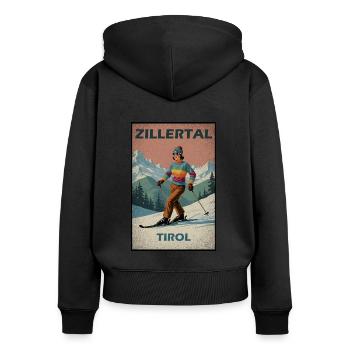 Zillertal Ski Alpes - Sweat à capuche zippé Premium bio Femme - noir - Dos - Julia (174cm)