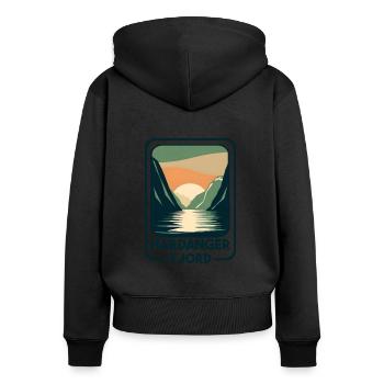Hardanger Fjord - Women's Premium Organic Zip Hoodie - black - Back - Julia (174cm)