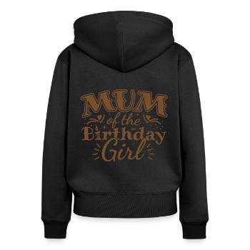 MUM OF THE BIRTHDAY GIRL - BIRTHDAY PARTY - Women's Premium Organic Zip Hoodie - black - Back - Julia (174cm)
