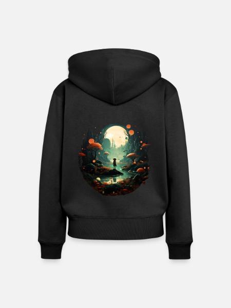 Dreamland - Frauen Premium Bio Zip Hoodie - Schwarz