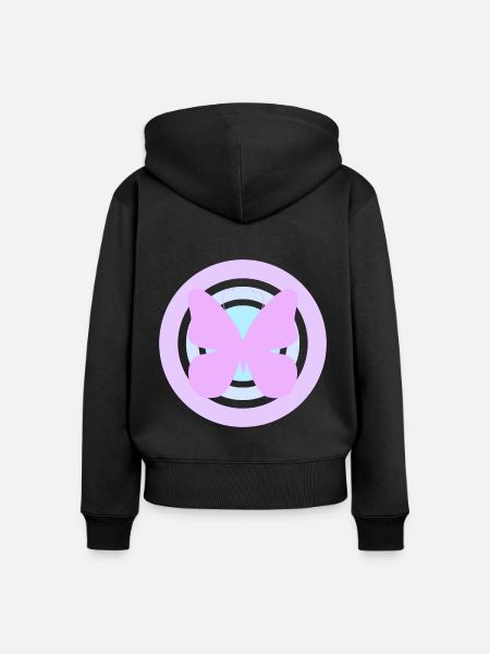 Lila Himmelsschmetterling - Frauen Premium Bio Zip Hoodie - Schwarz