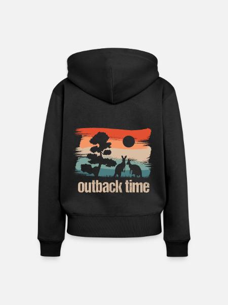 outback time - Frauen Premium Bio Zip Hoodie - Schwarz