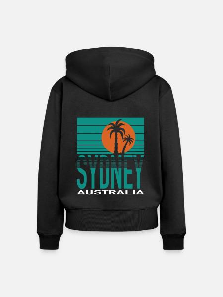 SYDNEY - Frauen Premium Bio Zip Hoodie - Schwarz