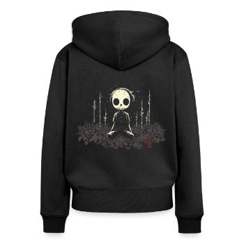 Sad Skull - Women's Premium Organic Zip Hoodie - black - Back - Julia (174cm)