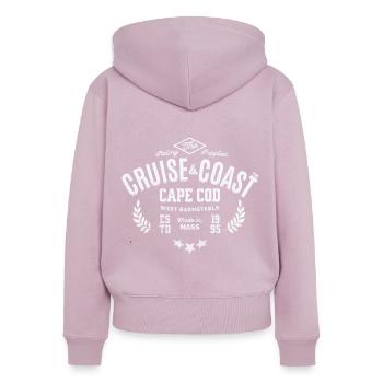 Cruise Coast Cape Cod - Women's Premium Organic Zip Hoodie - dusky pink - Back - Julia (174cm)