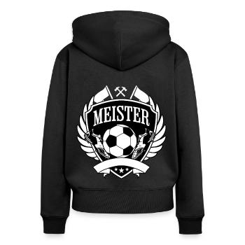 Meister - Frauen Premium Bio Zip Hoodie - Schwarz - Hinten - Julia (174cm)