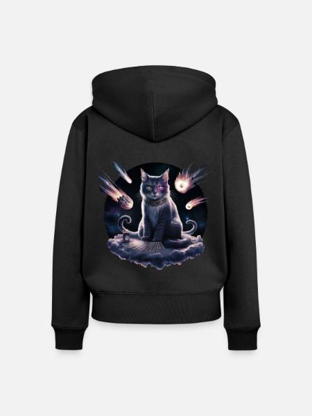 Kitku der Hellseher - Frauen Premium Bio Zip Hoodie - Schwarz