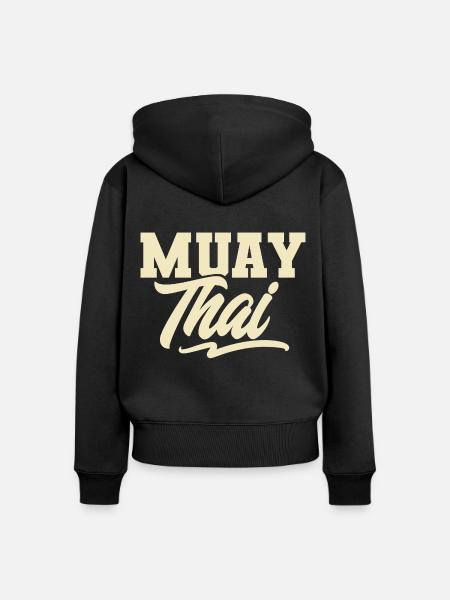Muay Thai - Frauen Premium Bio Zip Hoodie - Schwarz