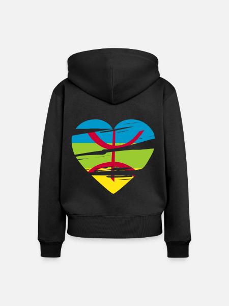 AMAZIGH - Frauen Premium Bio Zip Hoodie - Schwarz