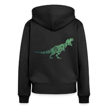 T-Rex Dino Kritzelei Farben Tyrannosaurus Rex - Frauen Premium Bio Zip Hoodie - Schwarz - Hinten - Julia (174cm)
