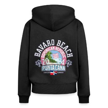 Bavaro beach Punta Cana travel the world - Sweat à capuche zippé Premium bio Femme - noir - Dos - Julia (174cm)