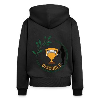 Discgolf Siegerin Discgolferin Spielerin Sieg - Frauen Premium Bio Zip Hoodie - Schwarz - Hinten - Julia (174cm)