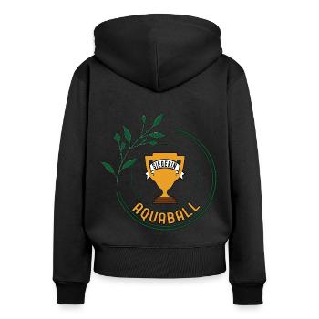 Aquaball Siegerin Aquaballerin Spielerin Sieger - Frauen Premium Bio Zip Hoodie - Schwarz - Hinten - Julia (174cm)
