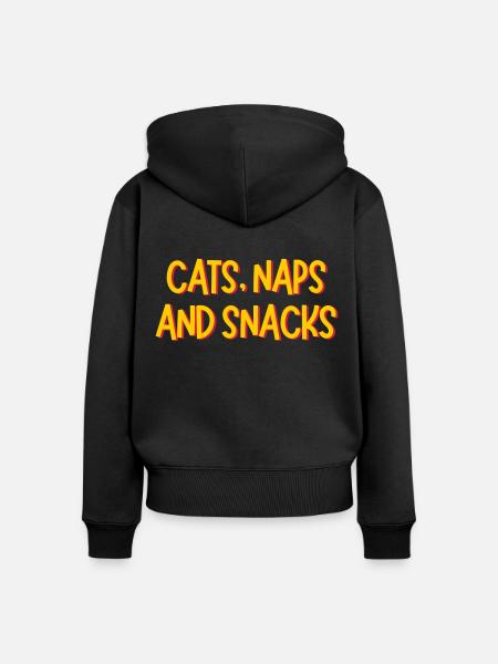 KATZEN NICKERCHEN UND SNACKS - Frauen Premium Bio Zip Hoodie - Schwarz