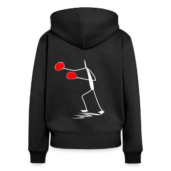 Boxen Fight Boxsport Boxer - Frauen Premium Bio Zip Hoodie - Schwarz - Hinten - Julia (174cm)