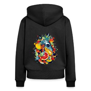 The Fruit Cyclops - Women's Premium Organic Zip Hoodie - black - Back - Julia (174cm)