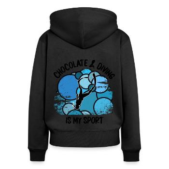 Plongeurs Plongée sous-marine Plongée sous-marine Plongée sous-marine - Sweat à capuche zippé Premium bio Femme - noir - Dos - Julia (174cm)