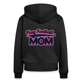 Flag Football Maman Mutter - Sweat à capuche zippé Premium bio Femme - noir - Dos - Julia (174cm)