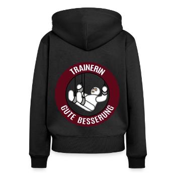 Gute Besserung Trainerin Alles Gute Gesundheit - Frauen Premium Bio Zip Hoodie - Schwarz - Hinten - Julia (174cm)