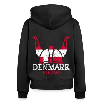 Dänemark Wikinger - Frauen Premium Bio Zip Hoodie - Schwarz - Hinten - Julia (174cm)