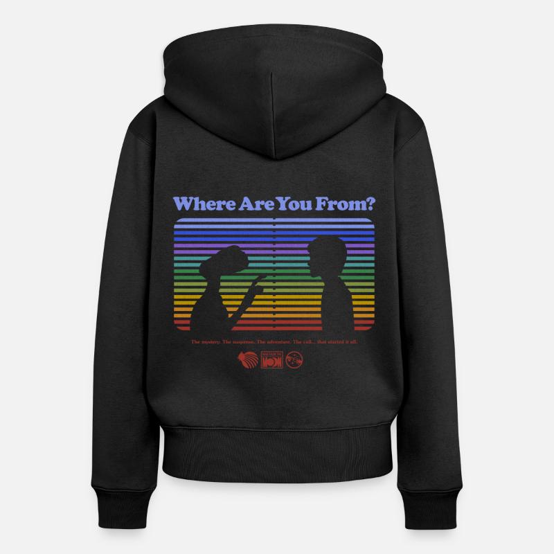 E.T. L'Extra-Terrestre Where Are You From - Sweat à capuche zippé Premium bio Femme - noir