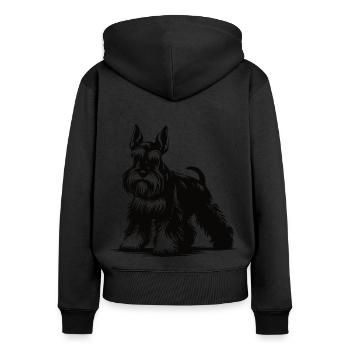 Zwergschnauzer Design – Für Schnauzer-Liebhaber - Frauen Premium Bio Zip Hoodie - Schwarz - Hinten - Julia (174cm)