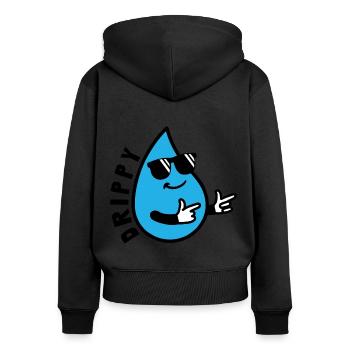 Drippy - Women's Premium Organic Zip Hoodie - black - Back - Julia (174cm)