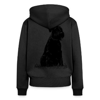 Riesenschnauzer / Schnauzer Hunde Design Geschenk - Frauen Premium Bio Zip Hoodie - Schwarz - Hinten - Julia (174cm)