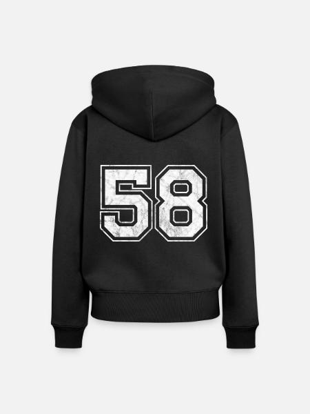Anzahl 58 - Frauen Premium Bio Zip Hoodie - Schwarz