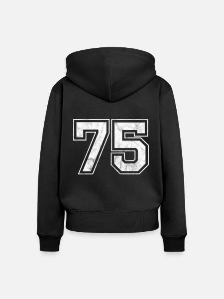 Anzahl 75 - Frauen Premium Bio Zip Hoodie - Schwarz