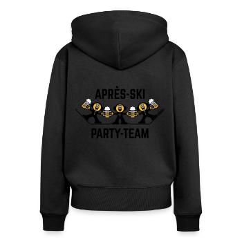 Après-Ski Party Team Trio (Bier / Karikatur / 3C) - Frauen Premium Bio Zip Hoodie - Schwarz - Hinten - Julia (174cm)