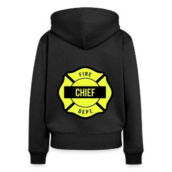 Feuerwehr Kommandant Leiter - Frauen Premium Bio Zip Hoodie - Schwarz - Hinten - Julia (174cm)