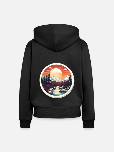 Nationalpark Winter Schnee - Frauen Premium Bio Zip Hoodie - Schwarz