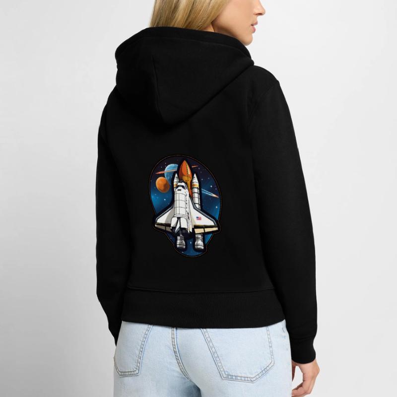 Navette spatiale spatiale Sweat à capuche zippé Premium bio Femme