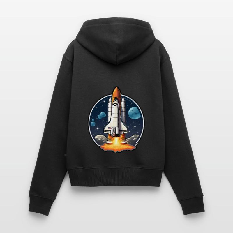 Navette spatiale spatiale Sweat à capuche zippé Premium bio Femme
