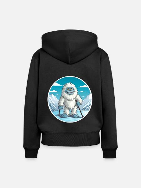 Yeti - Frauen Premium Bio Zip Hoodie - Schwarz