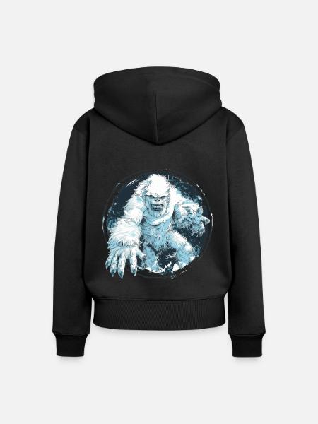 Yeti - Frauen Premium Bio Zip Hoodie - Schwarz