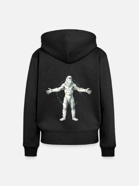 Yeti - Frauen Premium Bio Zip Hoodie - Schwarz