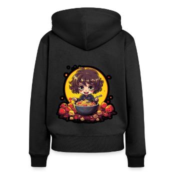 Cereal Killer Lustiges Müsli Motiv - Frauen Premium Bio Zip Hoodie - Schwarz - Hinten - Julia (174cm)